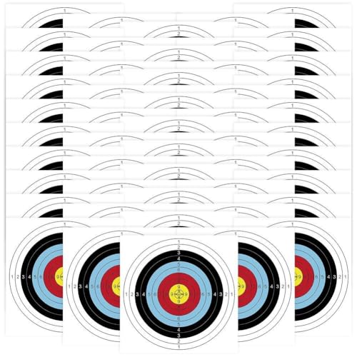 50 Stück Zielscheiben Aus Papier Standard-bogenschießen-papierziele 15,75 Zoll 10 Ring-Bogen- Und Pfeilziele Für Die Jagd Und Das Schießen Bogenschießen-zubehör Für Zielübungen von Tsffae