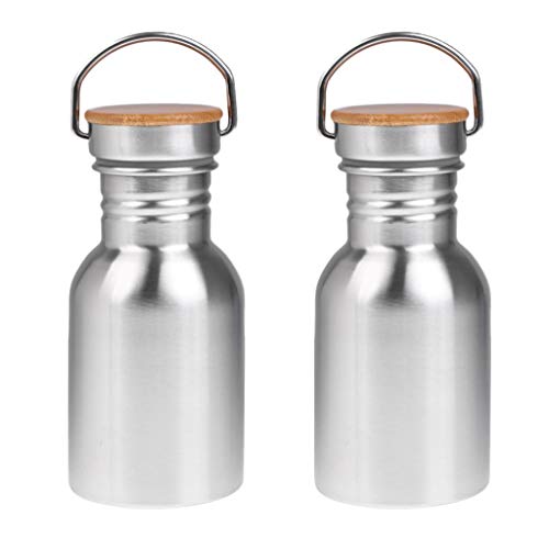 Tubayia 2 Stück 350ml Edelstahl Wasserflasche Trinkflasche für Outdoor Camping Radfahren Reisen von Tubayia