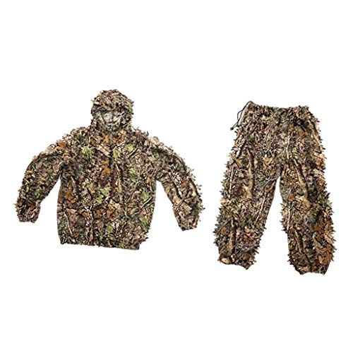 Tubayia 3D Ghillie Anzug Tarnanzug Camouflage Kleidung Jacke Hose für Jagd, Schießen (Erwachsene) von Tubayia