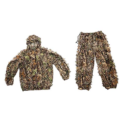 Tubayia 3D Ghillie Anzug Tarnanzug Camouflage Kleidung Jacke Hose für Jagd, Schießen (Kinder) von Tubayia
