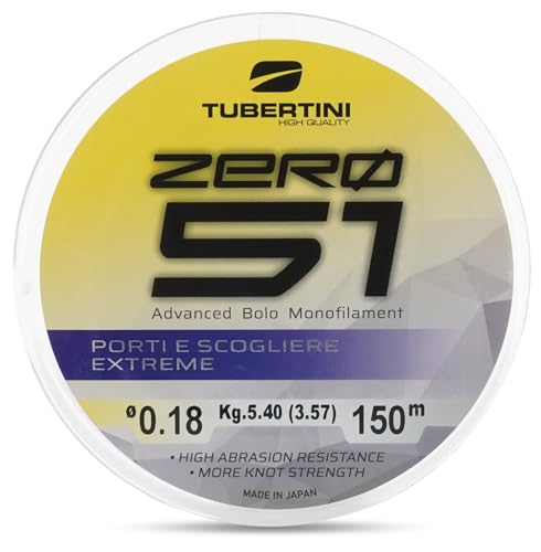 Tubertini Angelschnur ZERO 51 Häfen und Extreme-Köder (Ø 0,28 mm - 9,50 kg, 300 m) von Tubertini