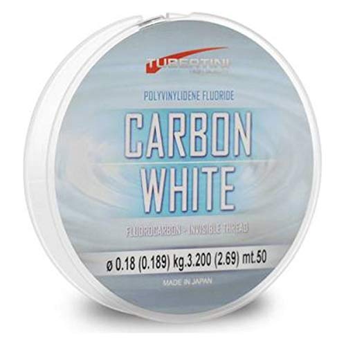 Tubertini Angelschunr Carbon White 0.12 mm 50 m Fluorocarbon Meer Spinning Surfcasting Forelle Bolo See von Tubertini