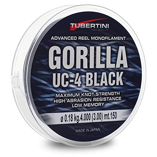Tubertini Filo da Pesca Gorilla UC-4 Black 0.20 mm 150 m Nylon Mare Spinning Surfcasting Carpfishing Trota Lago von Tubertini