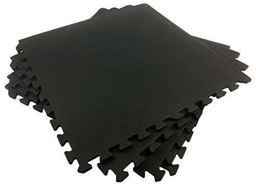 Tunturi Bodenschutzmatten Set - 120x120x1,1cm - (4X 60x60cm)- Schwarz von Tunturi
