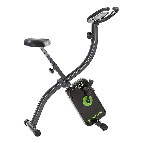 Tunturi Cardio Fit B20 X Bike Heimtrainer Fahrrad klappbar/Fitnessfahrrad/Hometrainer Fahrrad Trainer mit LCD-Bildschirmanzeige und Tablethalterung - Schwarz von Tunturi