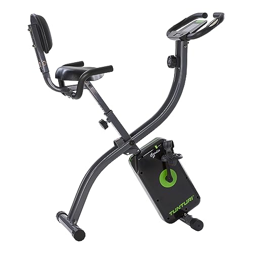 Tunturi Cardio Fit B25 X bike heimtrainer fahrrad klappbar / Fitnessfahrrad / hometrainer fahrrad trainer mit Rückenlehne +Tablethalterung und LCD-Bildschirmanzeige - Schwarz von Tunturi