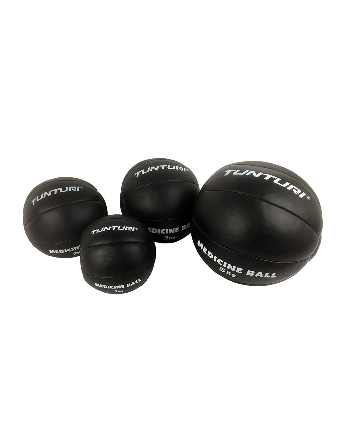 Tunturi Medizinball Kunstleder schwarz, 3kg Gewicht - 3.0 kg, Ballvariante - Medizinball, von Tunturi