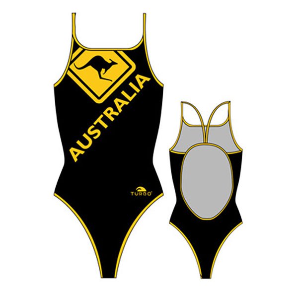 Turbo Australian Kangaroo Signal Swimsuit Schwarz 7-8 Years Mädchen von Turbo