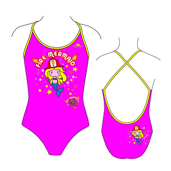 Turbo Firemer Maid Thin Strap Swimsuit Rosa 7-8 Years Mädchen von Turbo