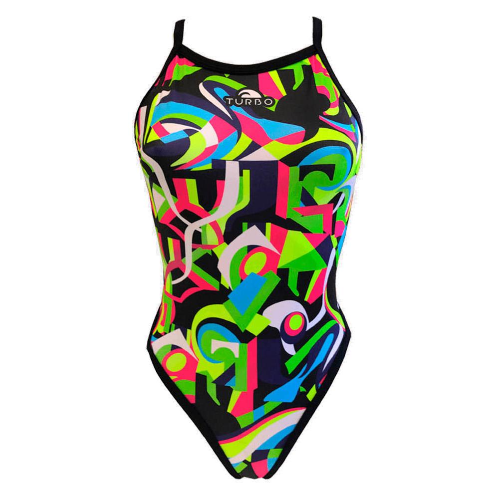 Turbo Geo Abstract Swimsuit Mehrfarbig 3-4 Years Mädchen von Turbo