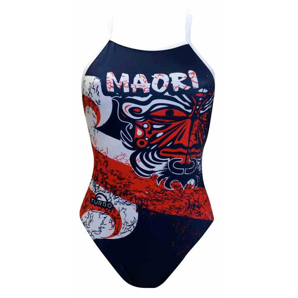 Turbo Maori Flag Swimsuit Rot,Blau XL Frau von Turbo