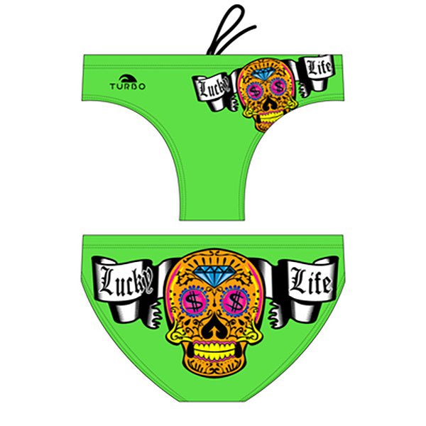 Turbo Money Skull Waterpolo Swimming Brief Grün 3-4 Years Junge von Turbo