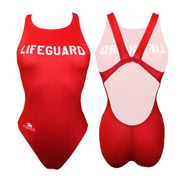 Turbo New Lifeguard Swimsuit Rot 3XL Frau von Turbo