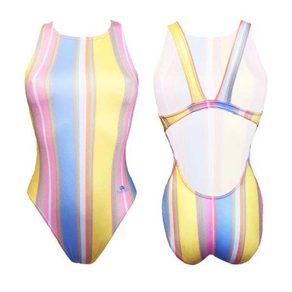 Turbo Pastel Stripes Swimsuit Gelb XL Frau von Turbo