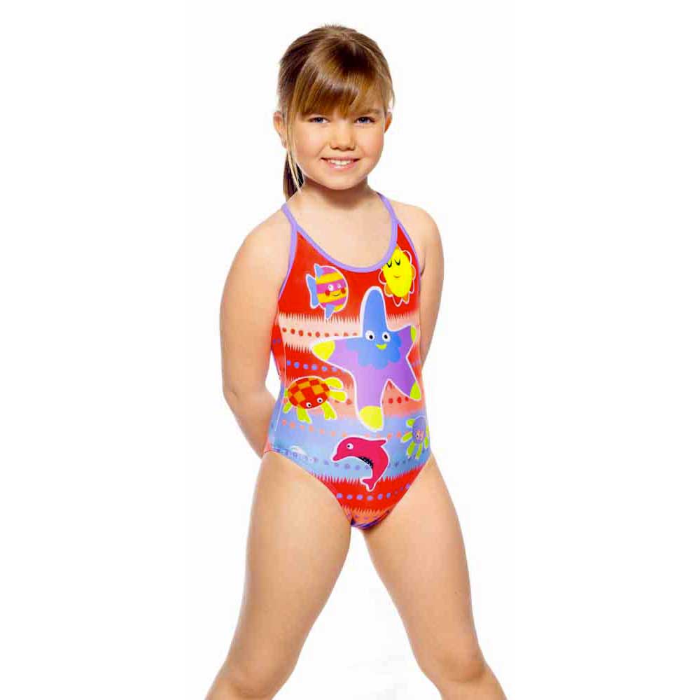 Turbo Sea Friends Thin Straps Swimsuit Mehrfarbig 12-24 Months Mädchen von Turbo