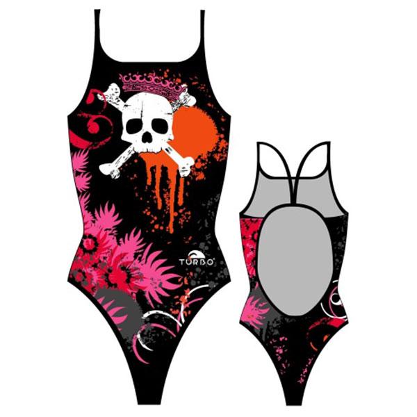 Turbo Skull Crown Swimsuit Schwarz S Frau von Turbo