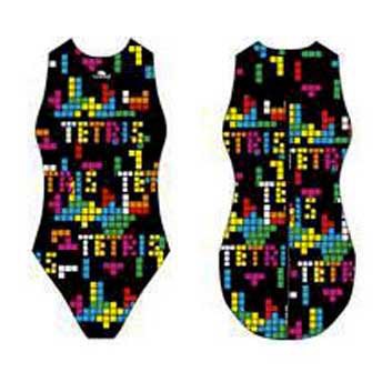 Turbo Tetris Swimsuit Schwarz 2XL Frau von Turbo
