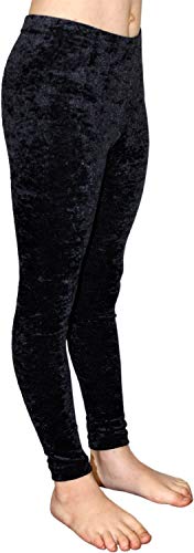 Leggings Turnhose aus bi-elastischen Crash Samt in Dunkelblau oder Schwarz Farbe Schwarz, Größe 128 von Turnanzug-GymStern