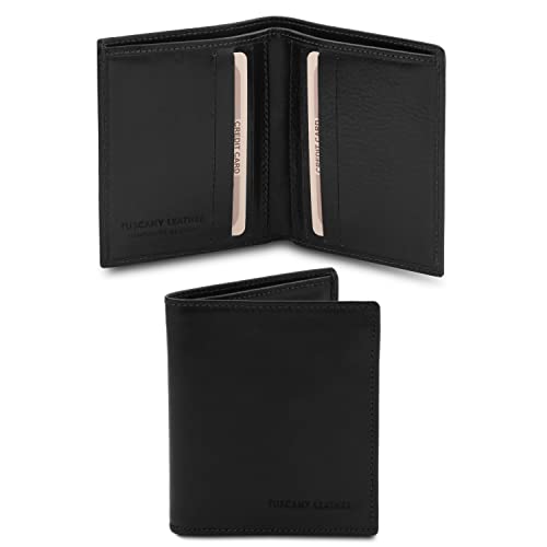 Tuscany Leather Exklusive Herren Geldbörse aus Leder mit 2 Scheinfächern Schwarz von Tuscany Leather