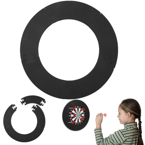 Tutamaz Dart Catchring Surround,Zielscheiben-Einfassung,Dart wandschutz Dartscheibe Schutzring für die Wandschutz Backboard Protection, Einfach EIN zu packen und mit zu nehmen (Schwarz) von Tutamaz