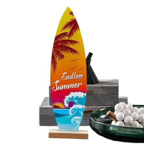 Tuxxjzm Surfbrett-Tischdekorationen,Surfbrett-Tischplatte | Surfbrett-Strandschilder,Holz-Surfbrett-Dekoration für die Wand, Surfbrett-Strandschilder, Tropische Bartisch-Mittelstücke für die von Tuxxjzm