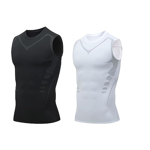 2023 New Version Ionic Shaping Vest,Comfortable and Breathable Ice-Silk Fabric,for Men to Build a Perfect Body (2pcs-02,3XL) von Twaynorb