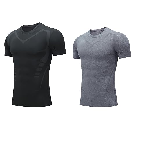 2023 New Version Ionic Shaping Vest,Comfortable and Breathable Ice-Silk Fabric,for Men to Build a Perfect Body (2pcs-04,M) von Twaynorb