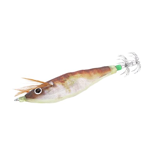 Tyenaza Fishing Squid Jigs Bait, mit leuchtendem Effekt, Squid Jig Hook, Harter Angelköder für das Angeln im Ozean, Boot, Fluss, Teich (Brown) von Tyenaza