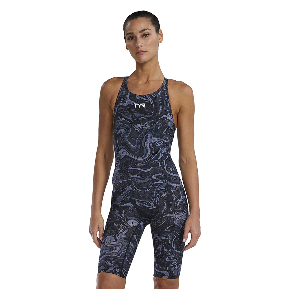 Tyr Tresher Hydrophobic Open Back Competition Swimsuit Grau 28 Frau von Tyr