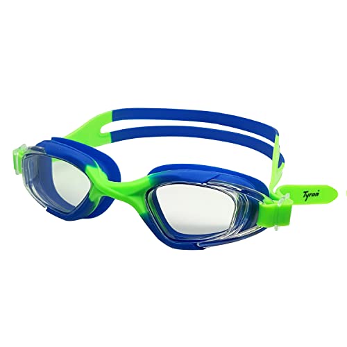 Tyron Kinder-Schwimmbrille Cobra (grün/blau) | Schwimmbrille für Kinder | Jungen & Mädchen | Training & Wettkampf | Anti Fog Beschichtung | UV Schutz von Tyron