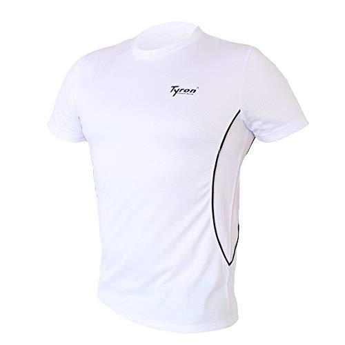 Tyron Laufshirt Proline-2 (weiß - M) | | Damen | Herren | Kurz Arm | Laufshirt | Sport | Running | Training | Team | Trikot | atmungsaktiv von Tyron