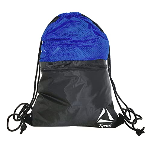 Tyron Mesh Bag TS-8702 | Robuste Netztasche mit Kordelzug | 60x40 cm | Fronttasche mit Reißverschluß | Schnelltrocknend | Schwimmsport von Tyron