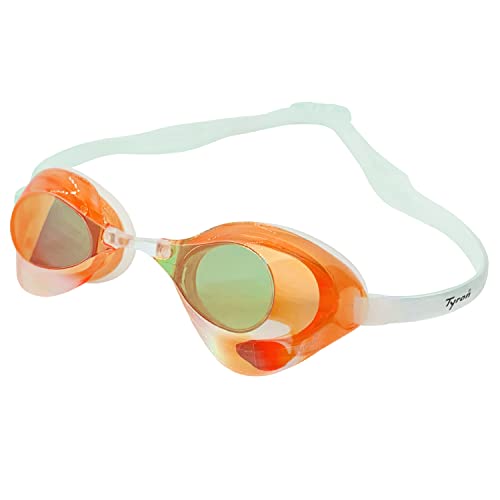 Tyron Performance Speed Goggle (orange verspiegelt) | Schwimmbrille | Training und Wettkampf | Anti Fog Beschichtung | UV Schutz von Tyron