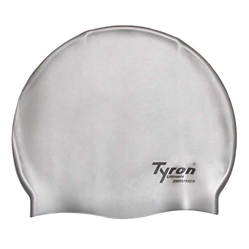 Tyron Silikon Badekappe (Silber) | | 100% Silikon | Unisex | Damen & Herren | Schwimmsport von Tyron