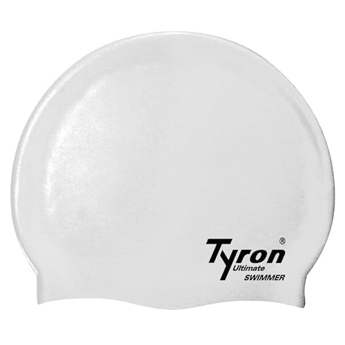 Tyron Silikon Badekappe (weiß) | | 100% Silikon | Unisex | Damen & Herren | Schwimmsport von Tyron