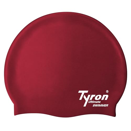 Tyron Soft Touch Badekappe (Bordeaux) | | 100% Silikon | Unisex | Damen & Herren | Schwimmsport von Tyron