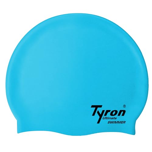 Tyron Soft Touch Badekappe (hellblau) | | 100% Silikon | Unisex | Damen & Herren | Schwimmsport von Tyron