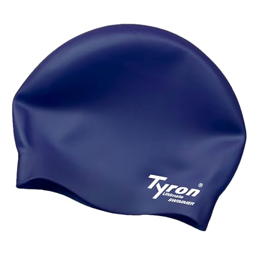 Tyron Volumen Badekappe (Nachtblau) | | 100% Silikon | Unisex | Damen & Herren | Lange Haare | Schwimmsport von Tyron