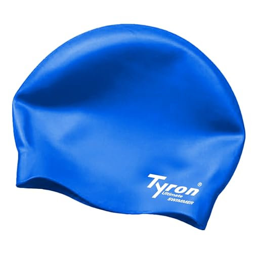 Tyron Volumen Badekappe (Royalblau) | | 100% Silikon | Unisex | Damen & Herren | Lange Haare | Schwimmsport von Tyron