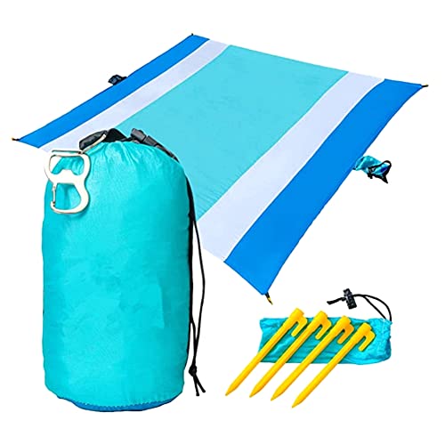 Tyuooker Ersatzteile für Sand-Stranddecke mit Tasche – 84 X 108 Strandmatte mit Erdspießen, Tragbare Decke zum Wandern, Picknick von Tyuooker