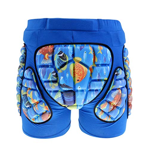 Deluxe gepolsterte Eiskunstlauf-Shorts für Kinder, Jungen und Mädchen, 3D-Schutzpolster für Hüfte, Steißbein und Hintern (Blau, S) von U/D