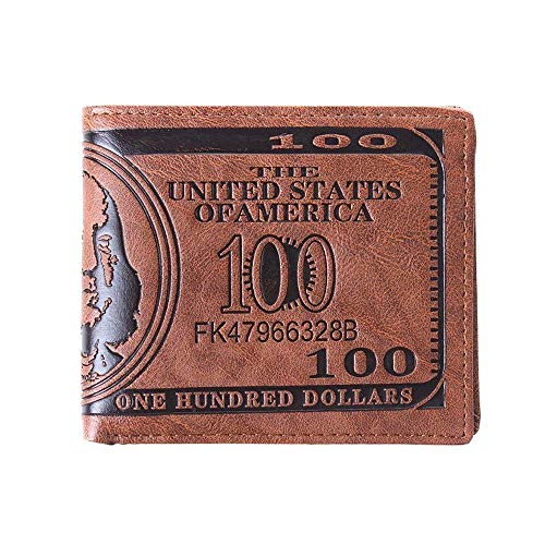 Herren Taschen Karte US Dollar Bill Money Wallet Faltbare PU Dollar Geldbörse Dunkelbraun von U-M