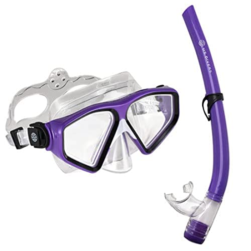 US.Divers Combo TIKI | Erwachsenen Tauchset, Maske und Schnorchel mit 180° Panoramablick, UV-Schutz, Anti-Beschlag und auslaufsicheren Gläsern für Wasserausflüge und Schnorcheln von U.S. Divers