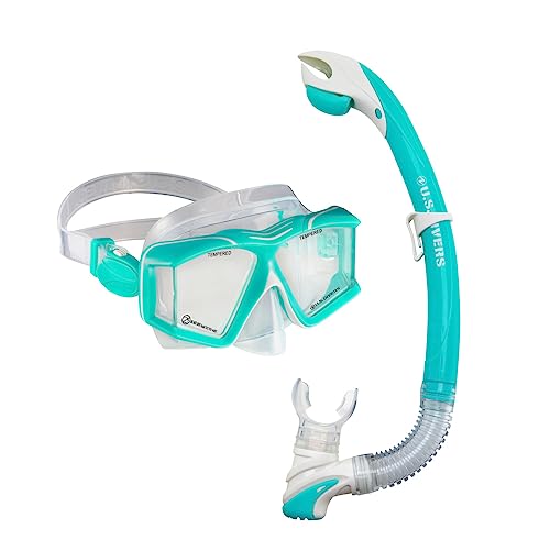 US.Divers Combo SIDEVIEW | Erwachsenes Tauchset, Maske und Schnorchel mit 180° Panoramasicht, UV-Schutz, beschlagfreien Gläsern, Schnorchel mit Ausblasventil, für Männer und Frauen von U.S. Divers