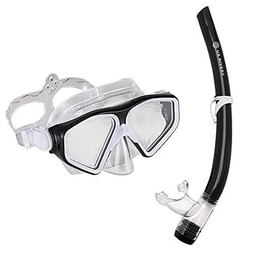 US.Divers Combo TIKI | Erwachsenen Tauchset, Maske und Schnorchel mit 180° Panoramablick, UV-Schutz, Anti-Beschlag und auslaufsicheren Gläsern für Wasserausflüge und Schnorcheln von U.S. Divers