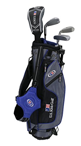 U.S. Kids Kinder Golf Ultralight Set 45", 4 Club Stand Golf Set mit Tasche (Rechtshand), grau / blau, 114,3 cm- 121,9 cm von U.S. Kids