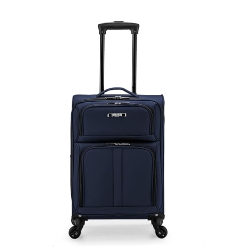U.S. Traveler Anzio Softside Erweiterbares Spinner Gepäck, Marineblau, Checked-Large 30-Inch, Anzio Softside Erweiterbarer Trolley von U.S. Traveler
