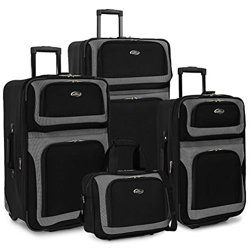 U.S. Traveler Softside Dobby Gepäck, erweiterbar, schwarz (Schwarz) - US6300K1 von U.S. Traveler