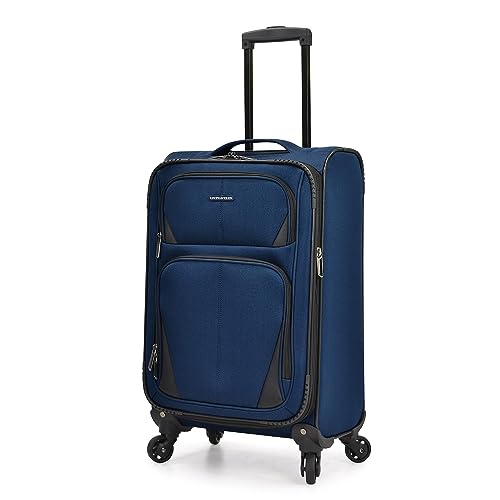 U.S. Traveler Aviron Bay Erweiterbares Softside-Gepäck mit Spinner-Rädern, Marineblau, Carry-on 22-Inch, Aviron Bay Erweiterbares Softside-Gepäck mit Spinnrollen von U.S. Traveler
