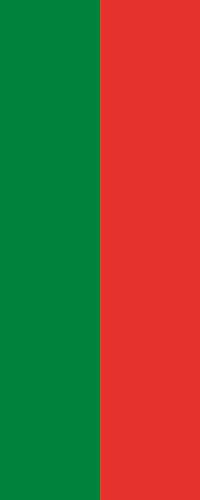U24 Fahne Flagge Grün-Rot im Hochformat Premiumqualität 80 x 200 cm von U24